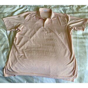 Peter Millar XL Polo Summer Comfort Orange Stripes- Excellent